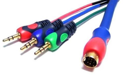 Din 9 Pin Male to 3x3.5mm Stereo Plug Cable 1.5m